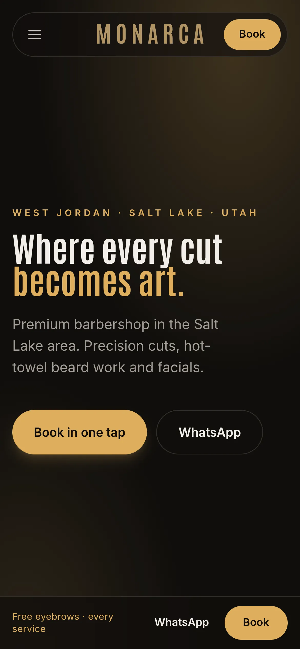 Monarca Barber Club — Home Mobile